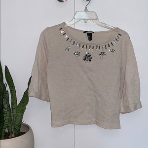 Embellished H&M Cropped Sweater